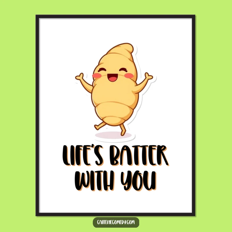 Free Printable Wall Art: Whimsical Croissant Dance Art for Fun, Downloadable Decor