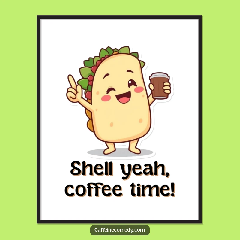 Funny Free Printable Wall Art: Taco Victory Dance - Downloadable Humorous Decor