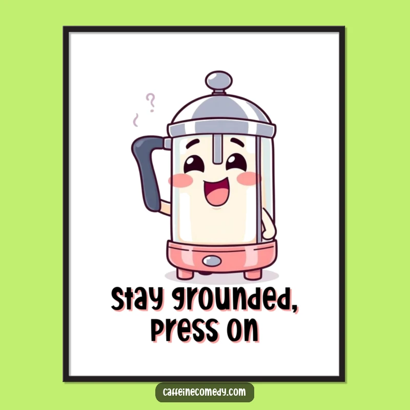 Funny Free Printable Wall Art: Steaming French Press Whimsical Downloadable Art