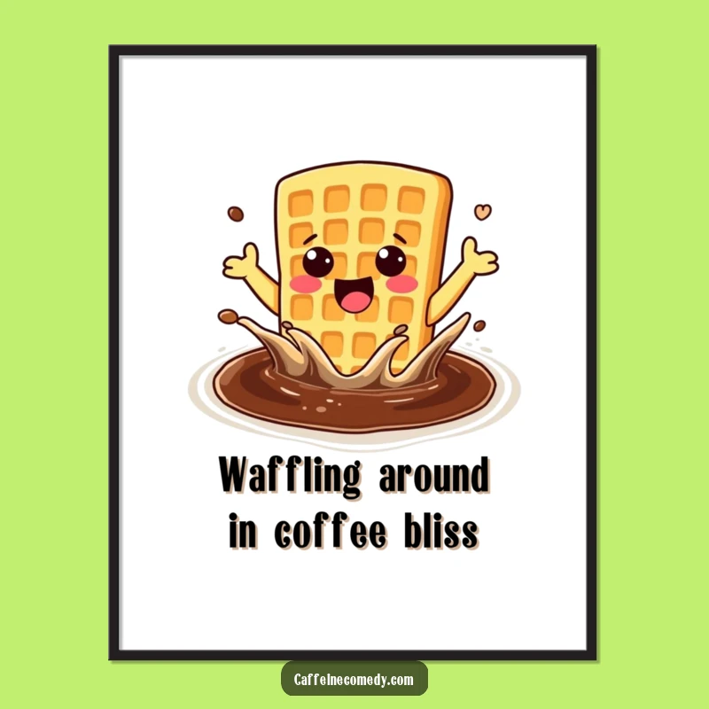Funny Free Printable Wall Art: Waffle's Coffee Pool Splash Bash