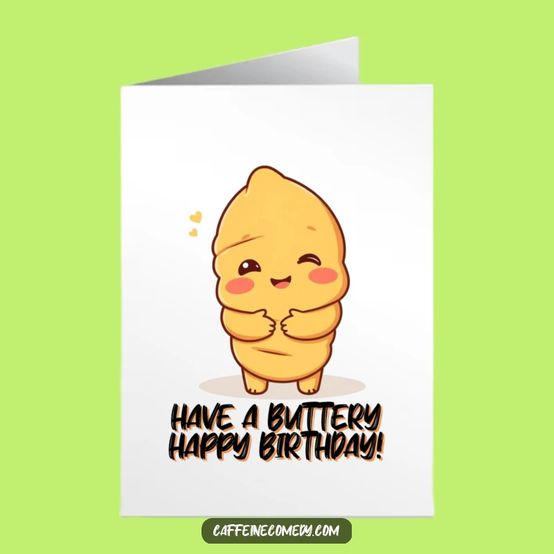 Free Printable Croissant Card: Funny Birthday Hug Downloadable Gift for Foodies