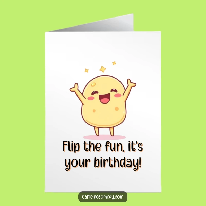 Free Printable Happy Birthday Kawaii Pancake Card: Hilarious Flipping Fun Downloadable Gift