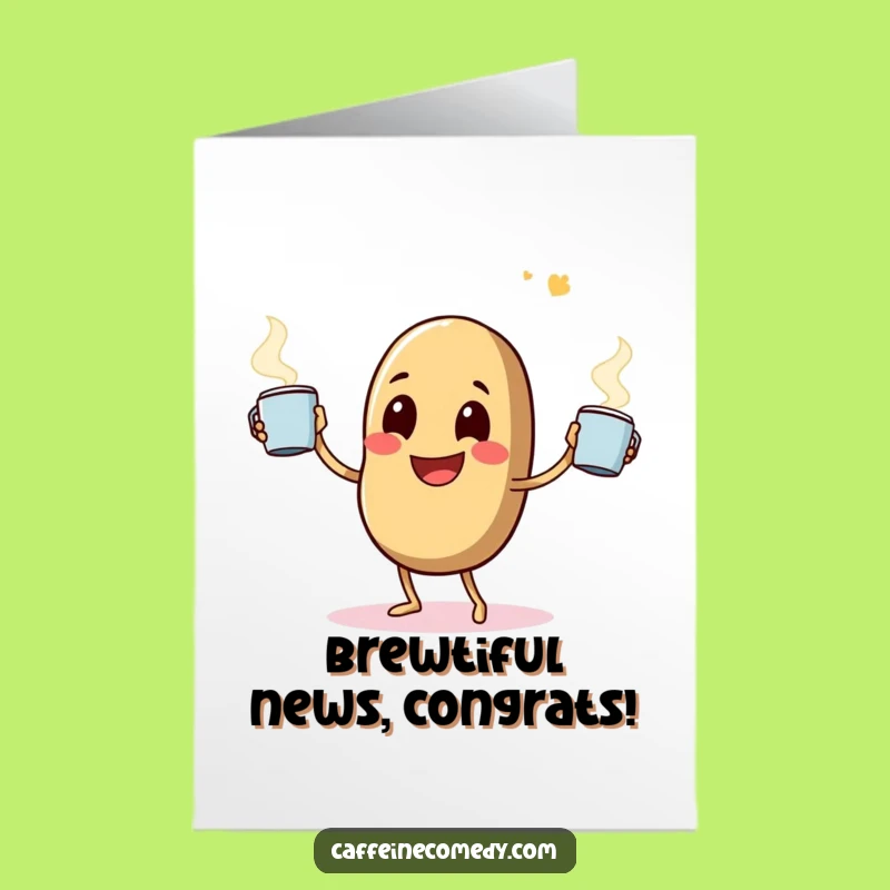 Free Printable Coffee Congrats: Downloadable Funny Bean Card for Celebrating Success Gift