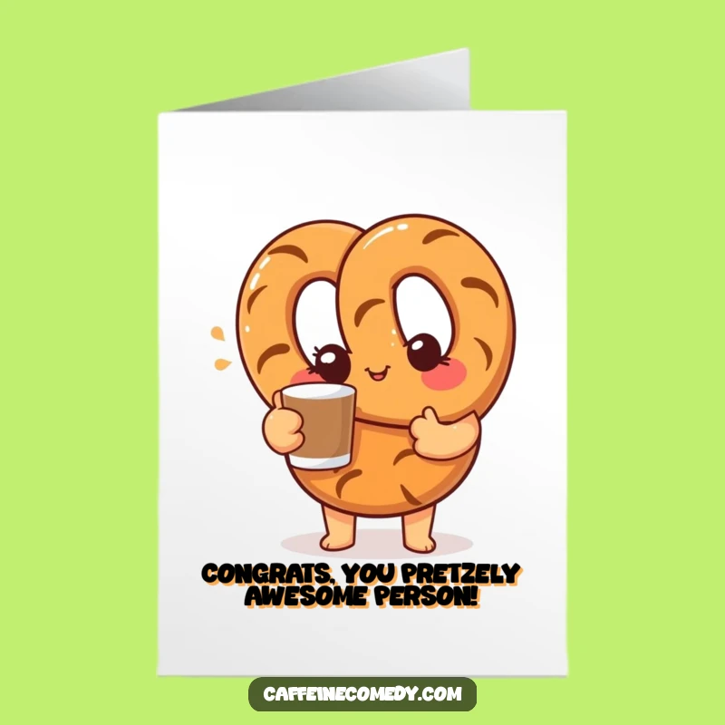 Free Printable Congrats Card: Winking Pretzel Coffee - A Funny Downloadable Gift!