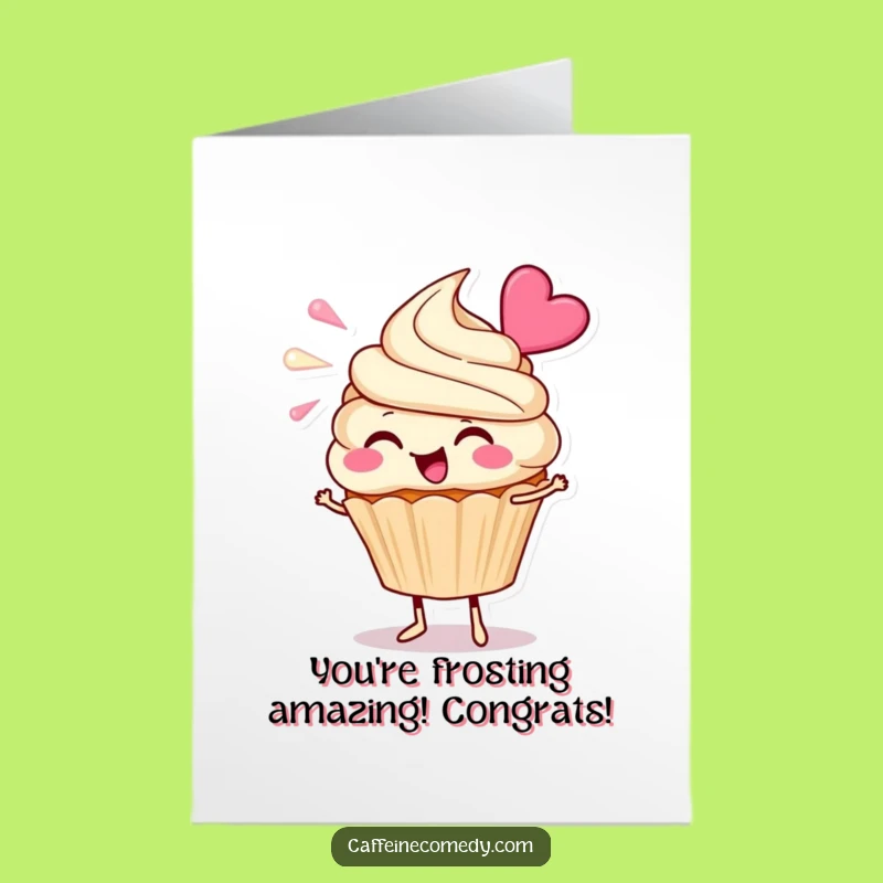 Free Printable Blowing Frosting Cupcake Congrats Card - Funny Downloadable Gift for Sweet Wins