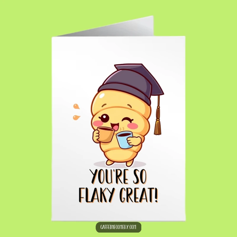 Free Printable Congrats Card: Croissant Graduate - Downloadable Achievement Art