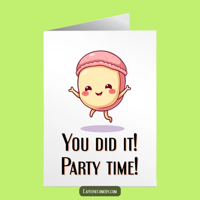 Free Printable Dancing Macaron Congrats Card - Funny Downloadable Surprise for Any Achievement