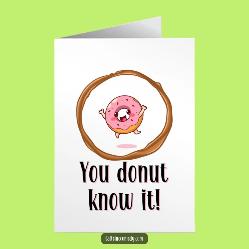 Free Printable Congrats Card: Donut Jump - Downloadable Celebration Art