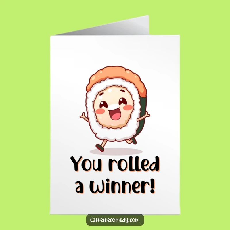 Free Printable Sushi Congratulations Card: Joyful Roll, Perfect Downloadable Gift for Any Win