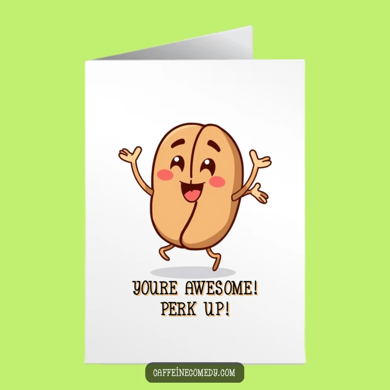 Free Printable Congrats Card: Coffee Bean Jumps to Celebrate Your Success