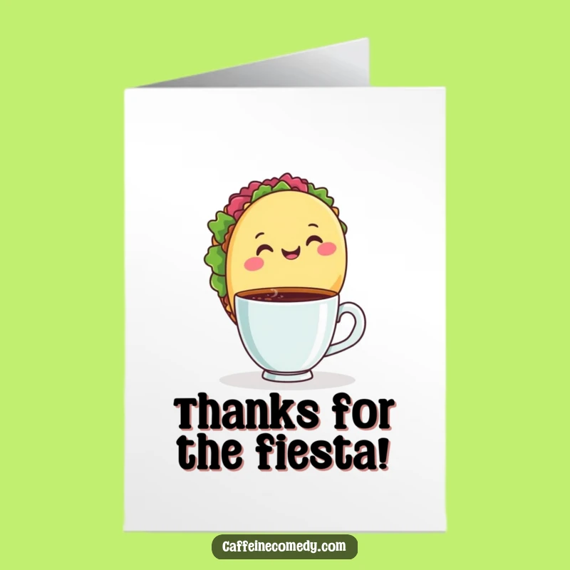 Free Printable Thank You Card: Funny Taco Coffee Lover Downloadable Gift