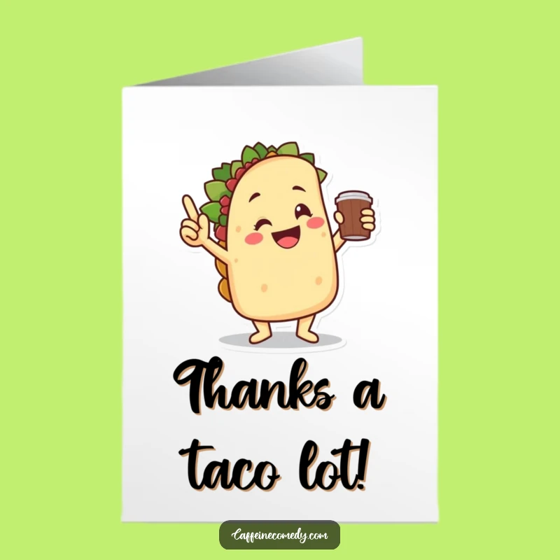 Free Printable Thank You Card: Taco Fiesta Dance - Downloadable Appreciation Gift