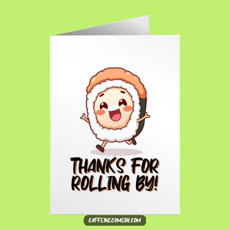 Funny Free Printable Sushi Thank You Card: Grateful Roll, Perfect Downloadable Gift for Appreciation