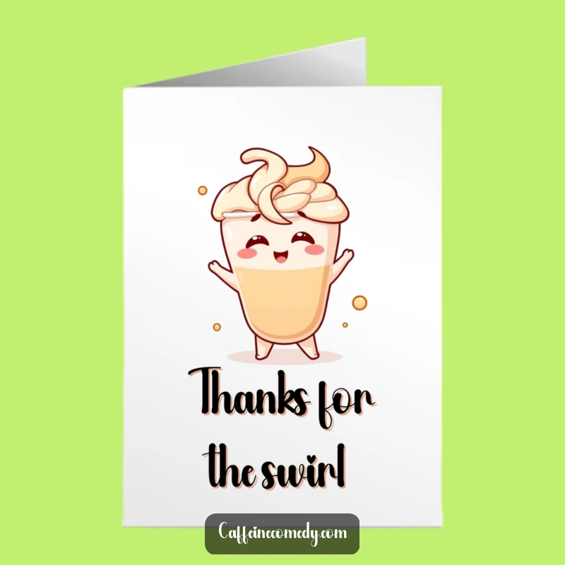 Free Printable Latte Card: Funny Thank You Swirl Downloadable Gift for Kind Souls