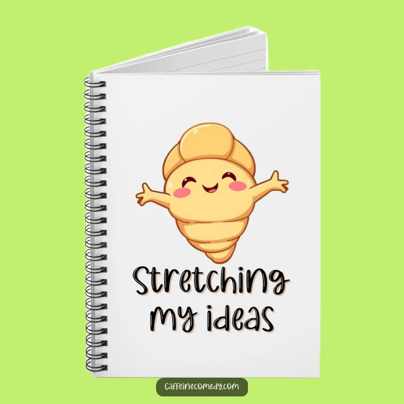 Funny Croissant Stretch Notebook: Happy Flaky Character for Cozy Notes