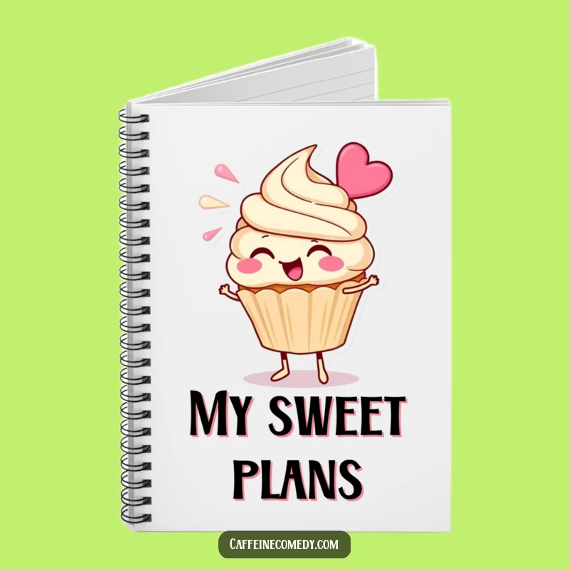 Funny Cupcake Frosting Notebook: Cheerful Character Blowing Frosting, Journaling Gift