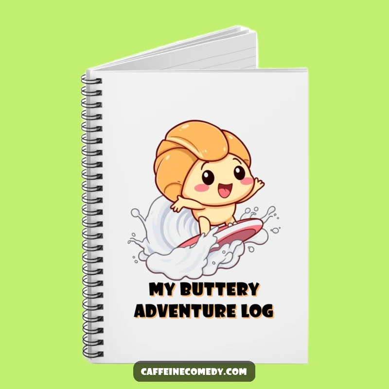 Funny Kawaii Croissant Surfing Milk Notebook: Jot Down Ideas with Joyful Humor
