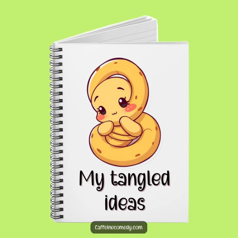 Funny Unraveling Pretzel Notebook: Curious Character Unraveling Itself, Journaling Gift