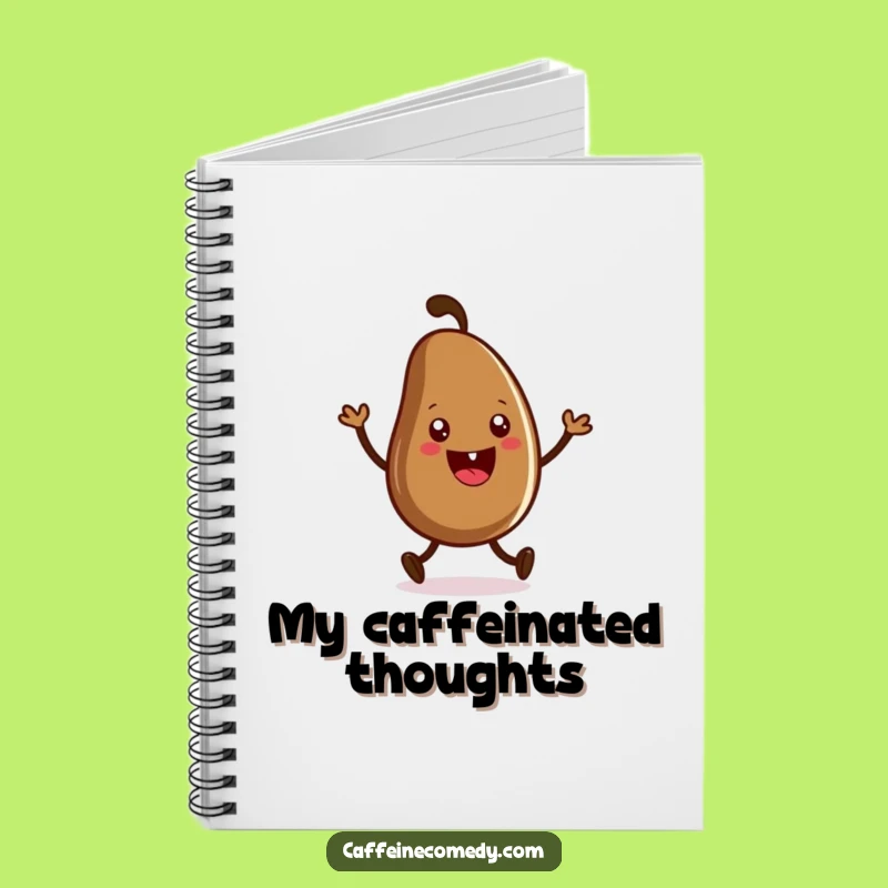 Funny Coffee Bean Jig Notebook: Grinning Character Dancing, For Your Bright Ideas!