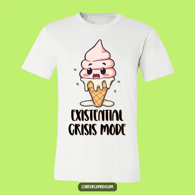 Funny Kawaii Ice Cream Melting T-Shirt: Wear Your Dramatic Surprise in Style
