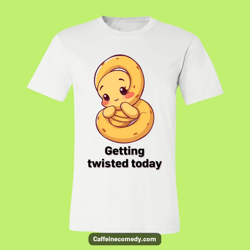 Funny Unraveling Pretzel T-Shirt: Curious Character Unraveling Itself, Unique Apparel Gift