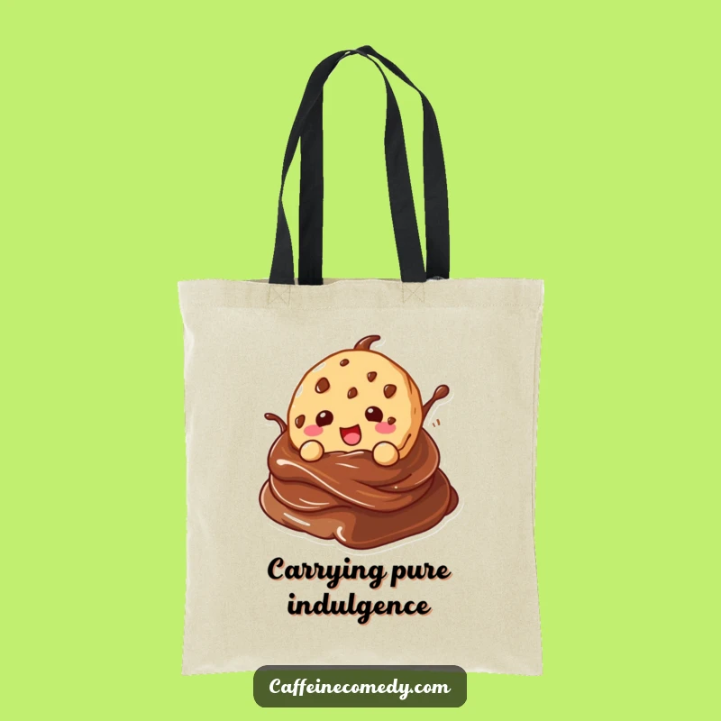 Funny Kawaii Cookie Tote Bag - Gleeful Chocolate Dive
