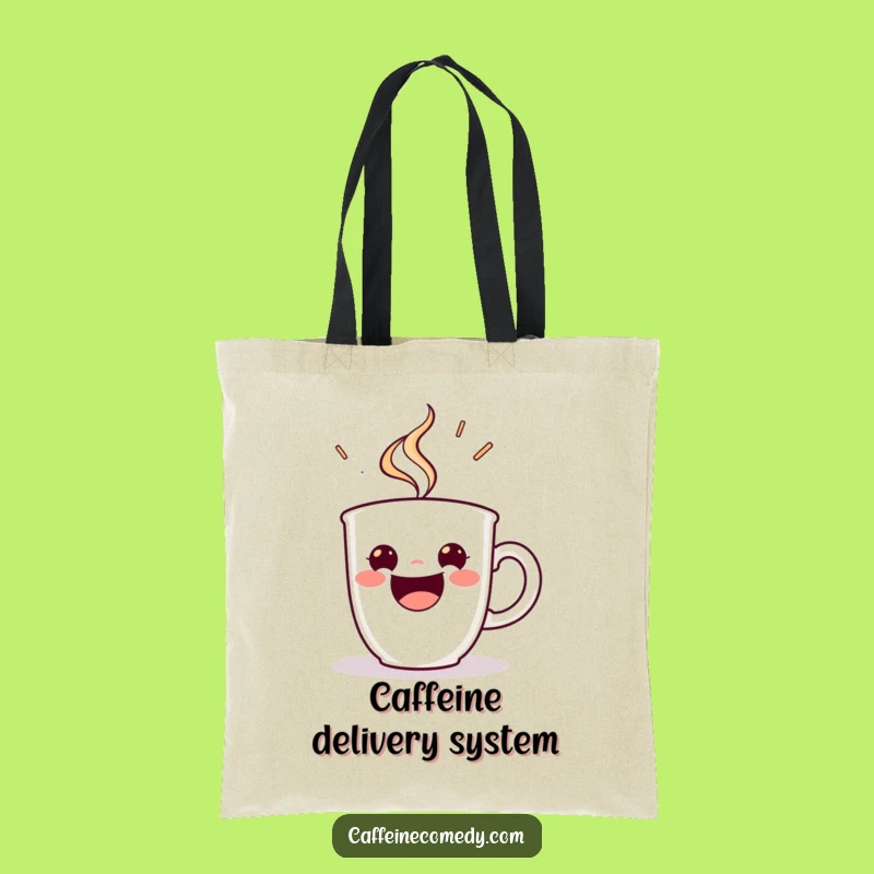 Funny Espresso Cup Tote Bag: Energetic Steaming Design - Your Perfect Funny Gift Carry-All!