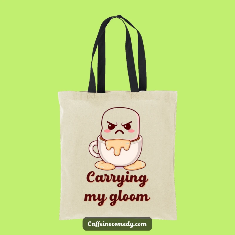 Funny Grumpy Marshmallow Hot Chocolate Tote Bag: Carry Your Cozy, Perfect Humorous Gift