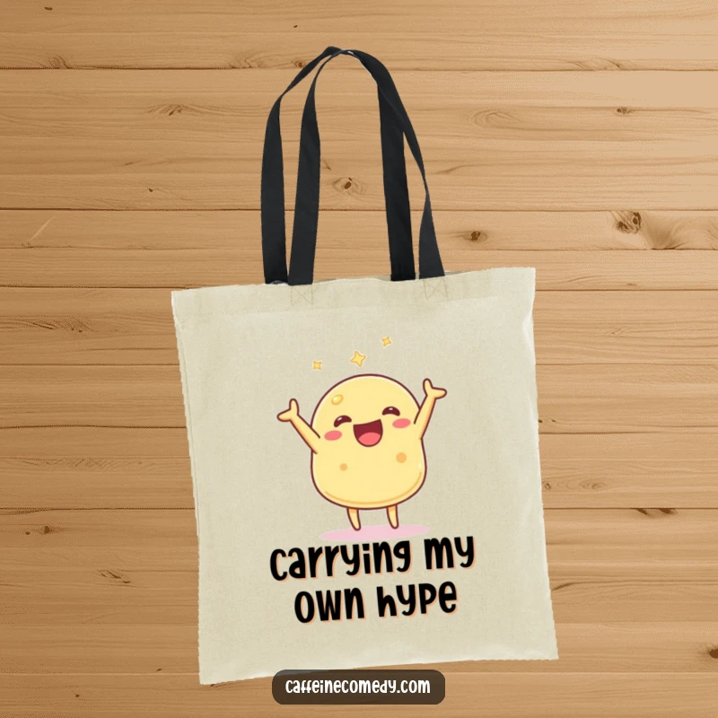 Funny Kawaii Pancake Tote Bag: A happy pancake character caught mid-flip, ready to carry your goodies with glee.