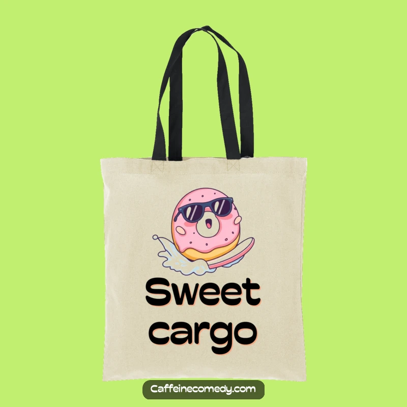 Funny Surfing Donut Tote Bag - Carry Your Essentials with Style!